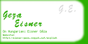 geza eisner business card
