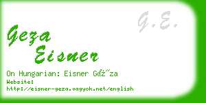 geza eisner business card